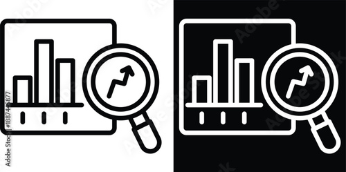 analysis Two-tone version in black and white background