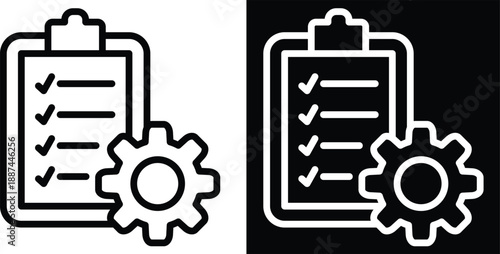 planning Two-tone version in black and white background