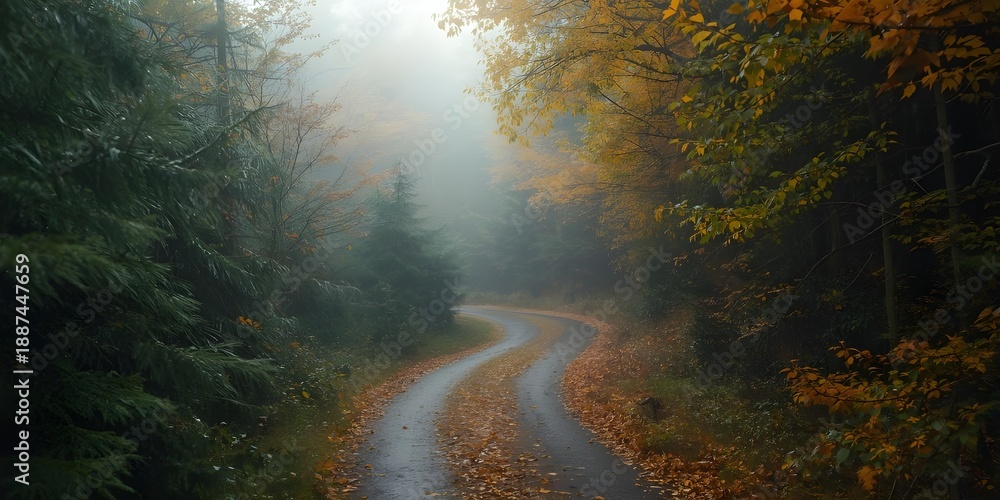 Obraz premium Autumn Forest Road