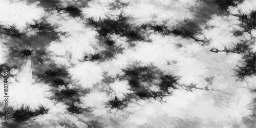 A beautiful black and white abstract background featuring a bright sunlit sky with textured clouds and a serene landscape view of a sunny summer day in heaven