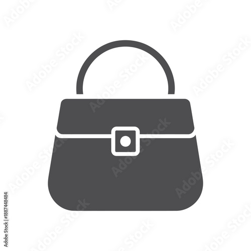 Simple black handbag icon a classic design for carrying essentials