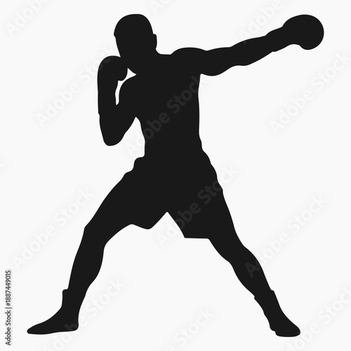 black silhouette of a boxer throwing jab