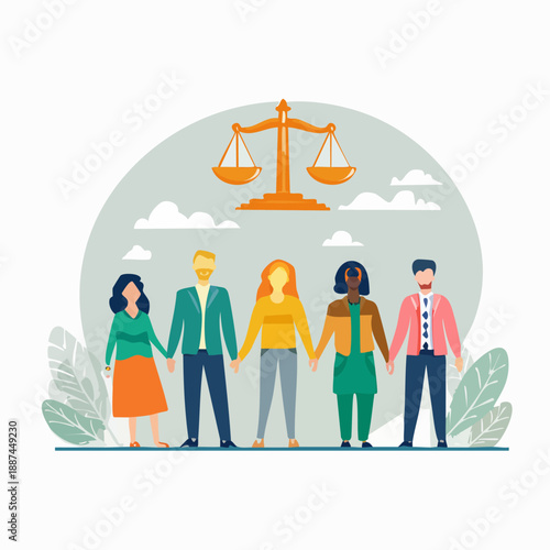 World Day of Social Justice Flat Vector Illustration