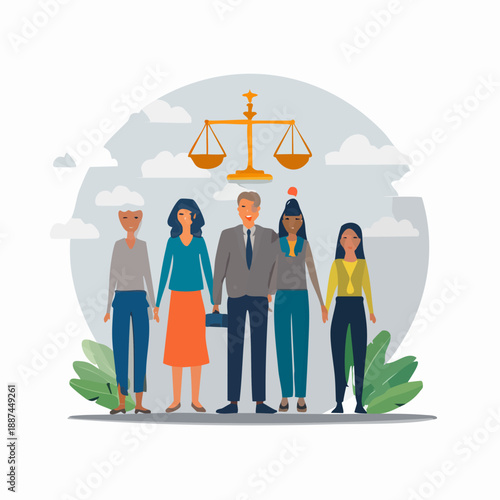 World Day of Social Justice Flat Vector Illustration