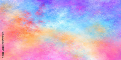 An abstract colorful watercolor background featuring a vibrant rainbow paint texture and pastel cloud patterns on a light paper backdrop for an artistic wallpaper illustration