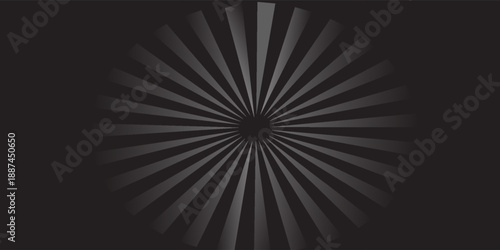 Comic vector graphic with radial stripe pattern. Black abstract burst background