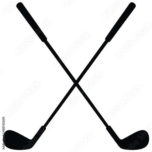 Iron and wedge golf club icons, flat design vector of golf equipment, ideal for golf apps, websites, and sports graphics.