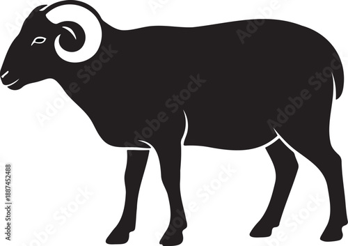 Black and white vector illustration featuring a silhouette of a sheep and a goat among various farm animal icons like cattle and pigs for agriculture and nature design