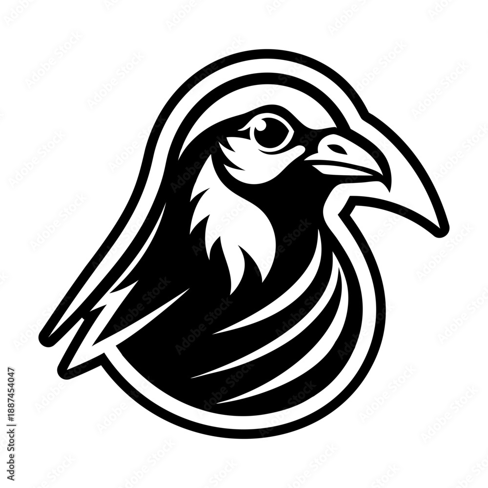 Fototapeta premium Glyph Style Pigeon Bird Symbol