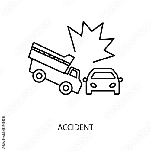 accident concept line icon. Simple element illustration. accident concept outline symbol design.