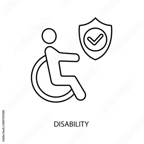 disability concept line icon. Simple element illustration. disability concept outline symbol design.