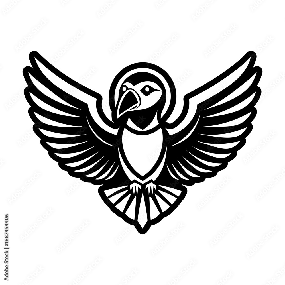 Fototapeta premium Glyph Style Puffin Bird Icon