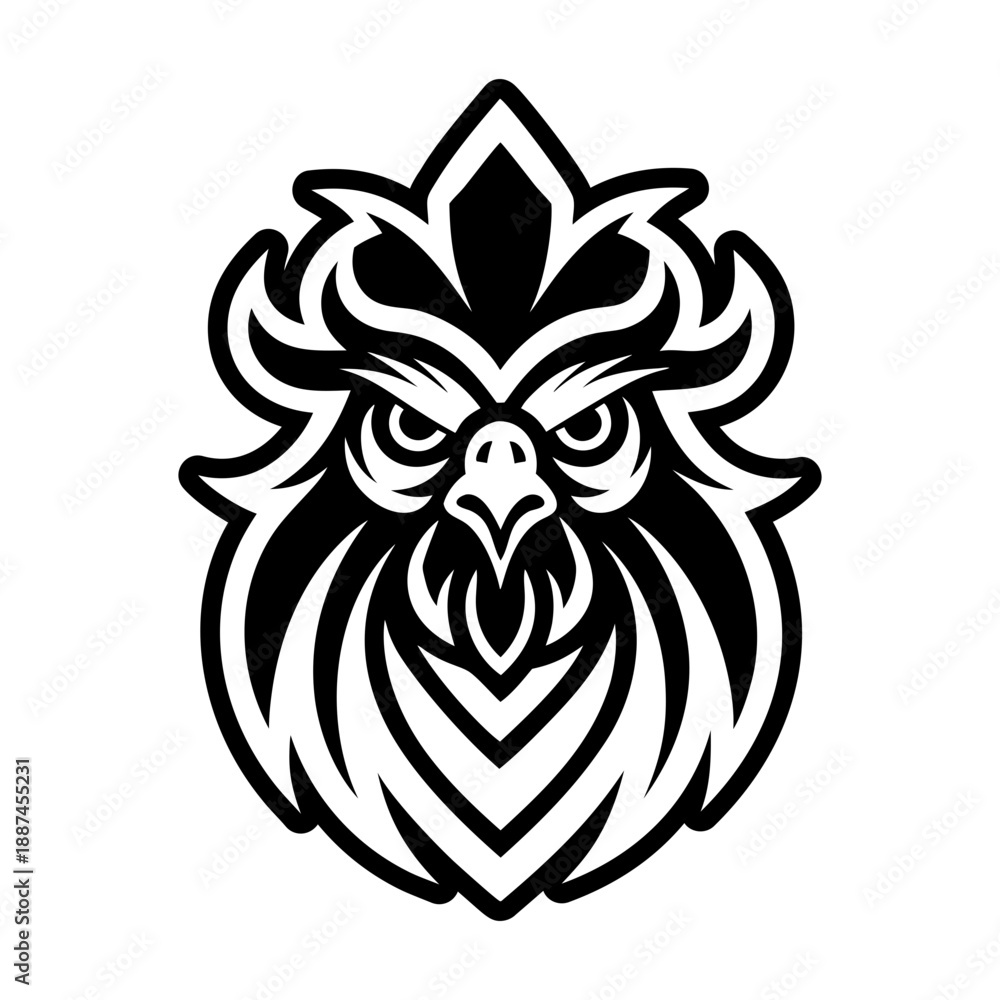 Fototapeta premium Glyph Style Rooster Bird Icon