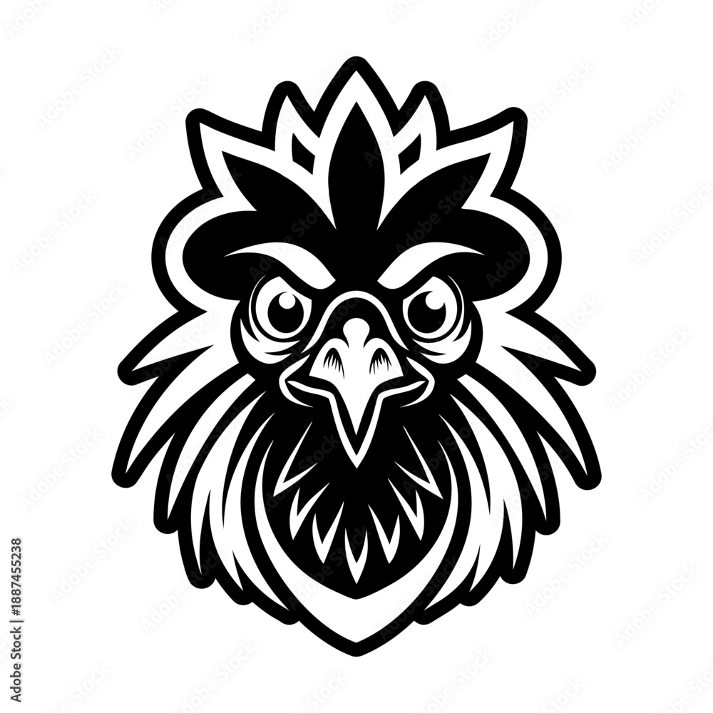 Fototapeta premium Glyph Style Rooster Bird Icon