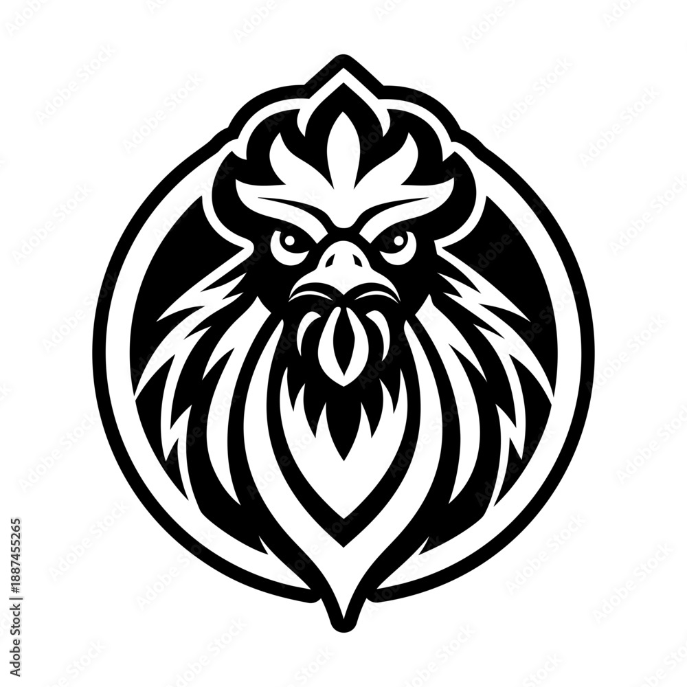 Fototapeta premium Glyph Style Rooster Bird Icon