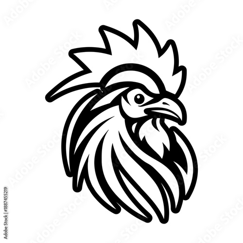 Wallpaper Mural Glyph Style Rooster Bird Icon Torontodigital.ca