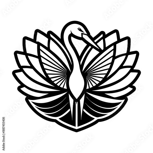 Glyph Style Stork Bird Icon