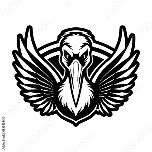 Glyph Style Stork Bird Icon
