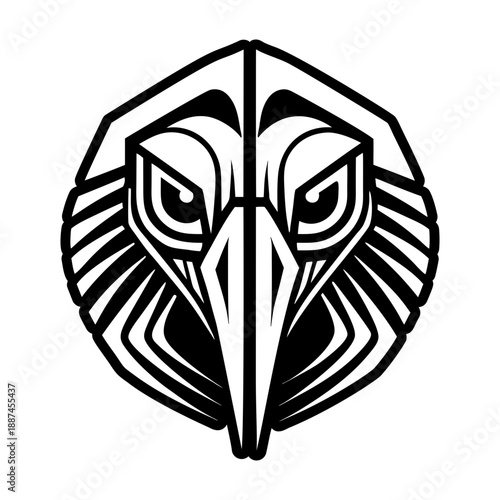 Glyph Style Stork Bird Symbol