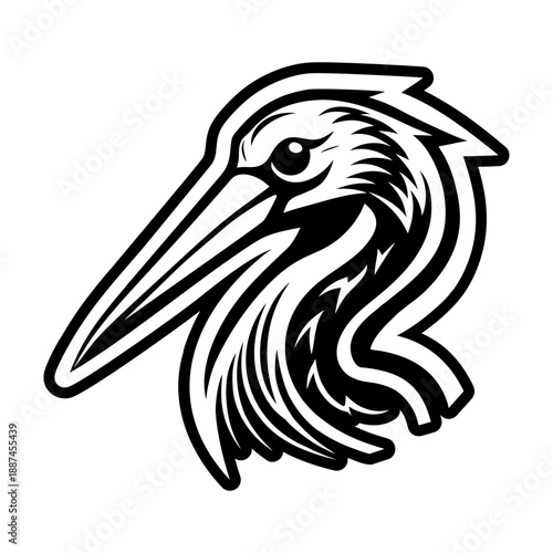 Glyph Style Stork Bird Symbol