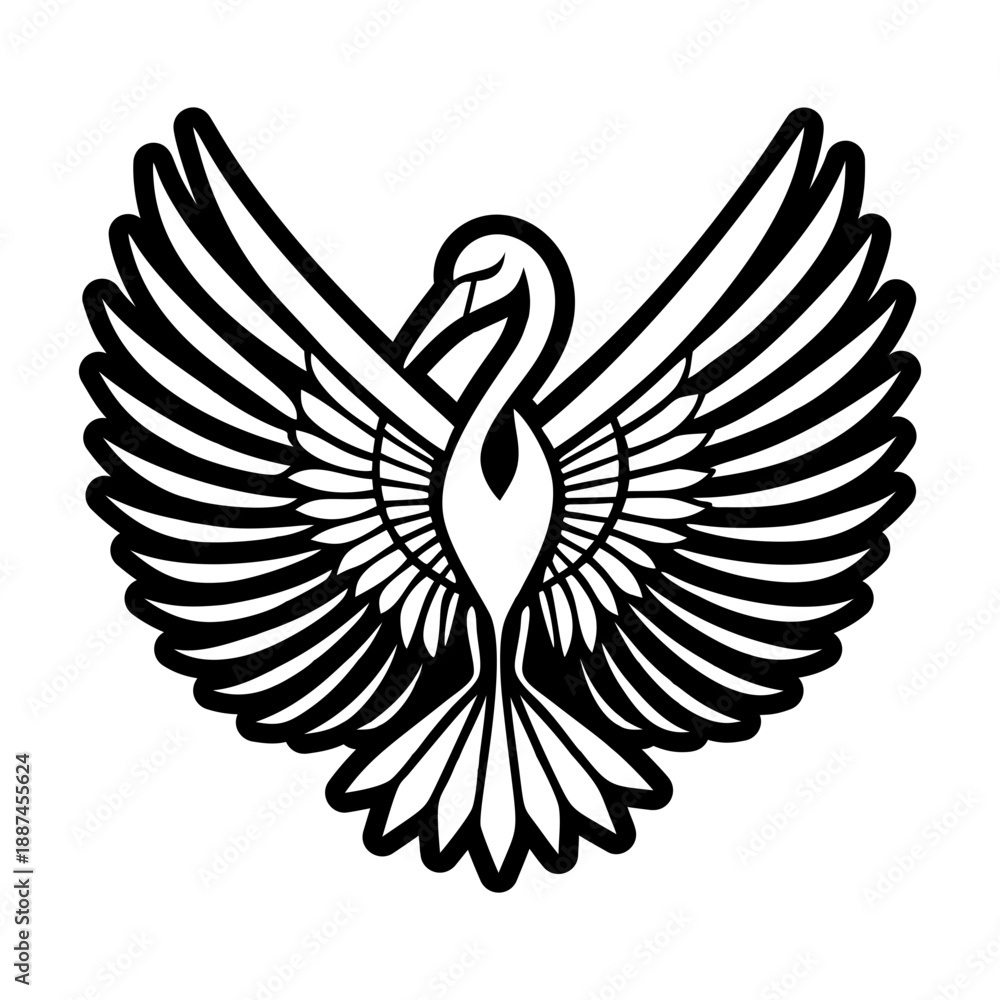 Fototapeta premium Glyph Style Stork Bird Logos