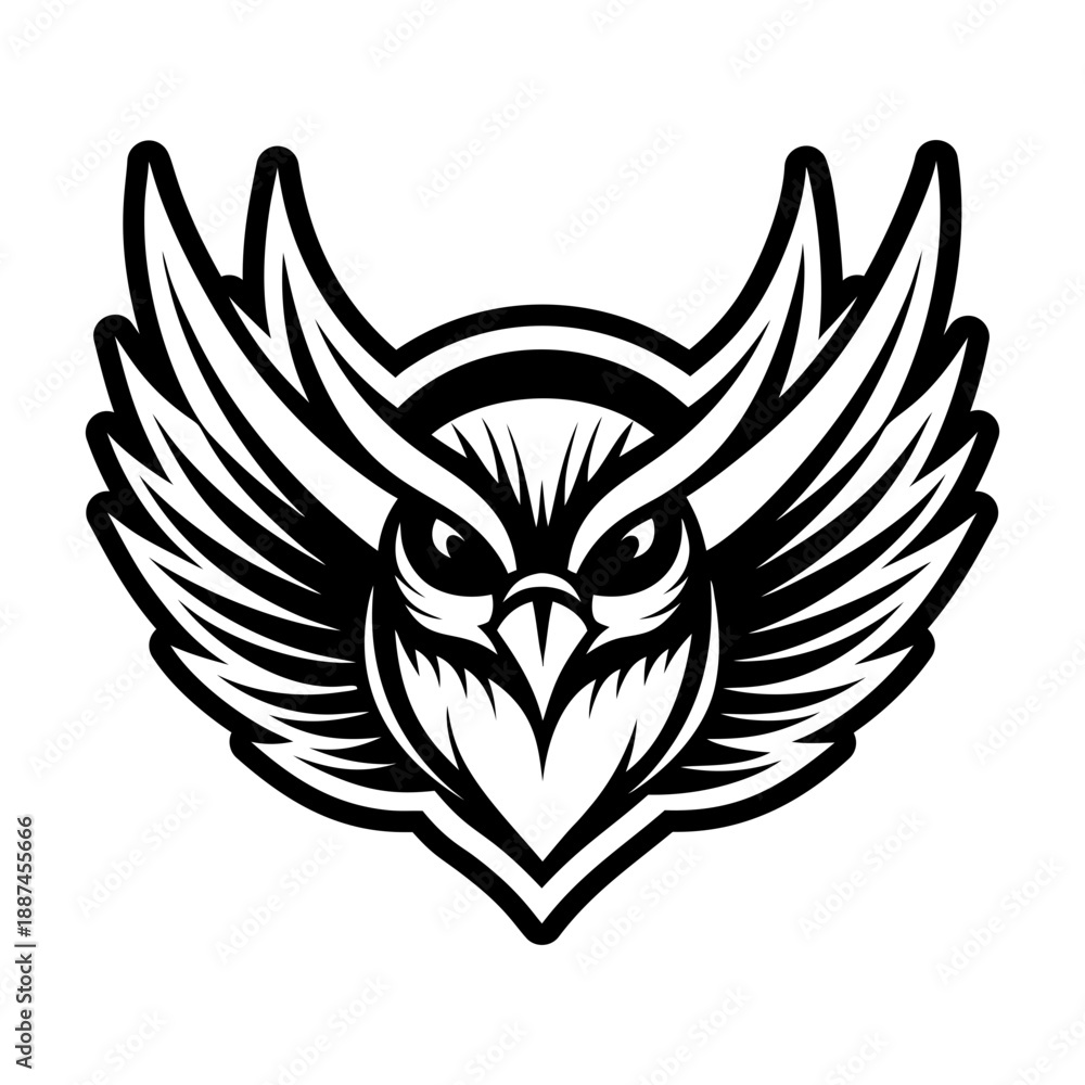 Fototapeta premium Glyph Style Swallow Bird Logo