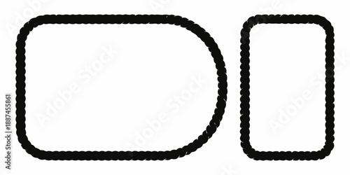 Simple black and white illustration of a rounded rectangle and a rectangle