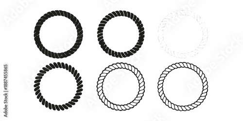 A collection of circular rope frames in varying styles and shades