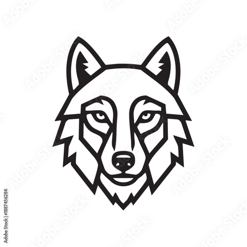 Minimal Wolf Head Logo