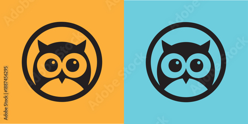 Flat Owl Head Logo Icon