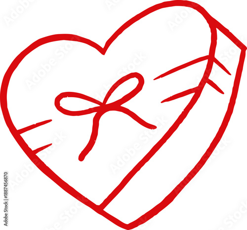 Red Gif Box Heart Valentine Graphic Element