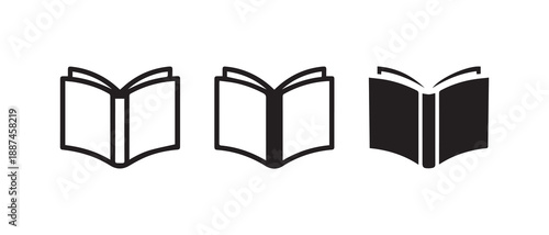 Minimalist Book Icon Vector Set for Education and Literacy Design