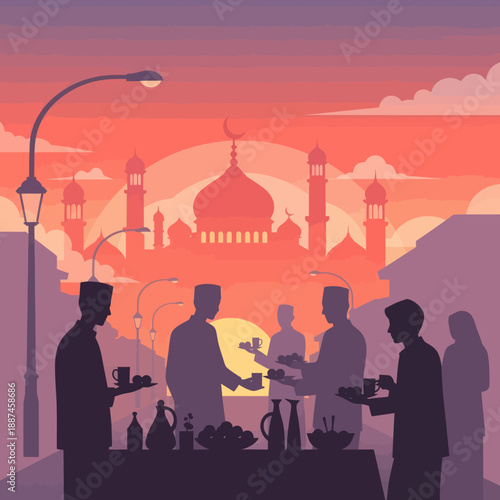 Men Gathering for Ramadan Iftar Celebration.