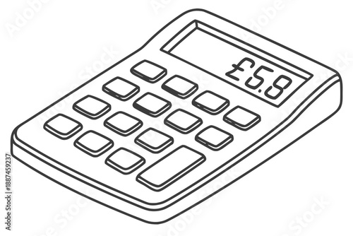 Financial Calculator with Pound Sterling Sign Vector - British Currency Accounting and Tax Concept