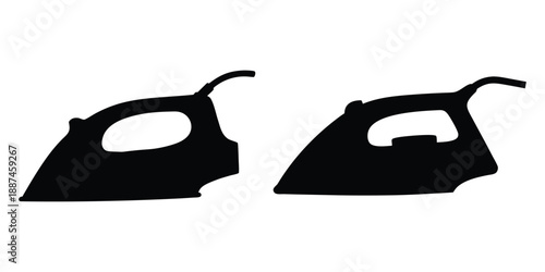 Electric iron machine silhouette vector illustration
