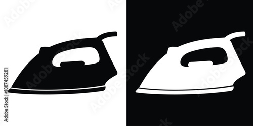 Electric iron machine silhouette vector illustration