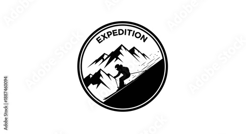 Expedition logo featuring a skier descending a snowy mountain slope.