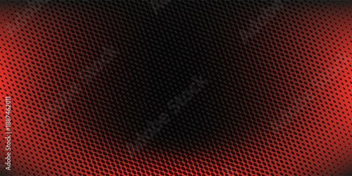 Inverted Dots Offset Halftone Pattern Round Frame Vector Red Black Abstract Background. Half Tone Graphics Abstraction Rounded Faded Subtle Texture. Retro Styled Wallpaper Dotted Art Illustration