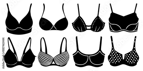 Bra Silhouette Vector Prompt – Grid Layout Fashion Illustration Extraction Guide