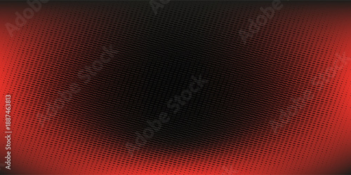 Inverted Dots Offset Halftone Pattern Round Frame Vector Red Black Abstract Background. Half Tone Graphics Abstraction Rounded Faded Subtle Texture. Retro Styled Wallpaper Dotted Art Illustration