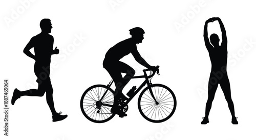 People engaging in various fitness activities