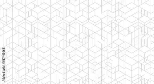 Subtle gray isometric cube pattern creates a modern and minimalist abstract geometric background design