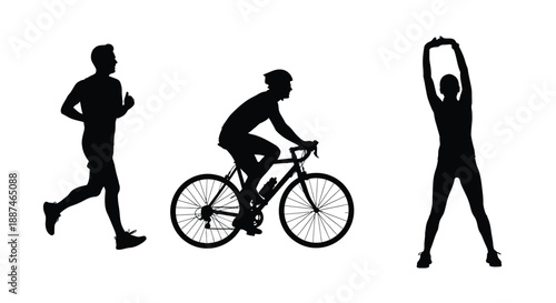 People engaging in various fitness activities