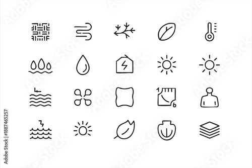 Material Performance and Protection Icons for Clothing Products