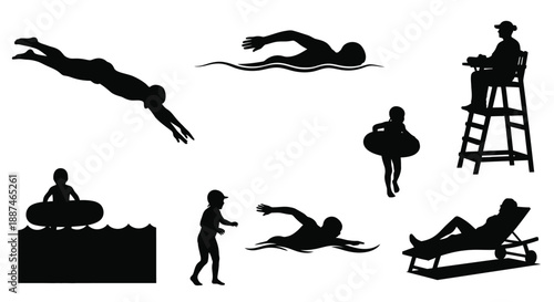 People enjoying swimming and relaxing at the beach