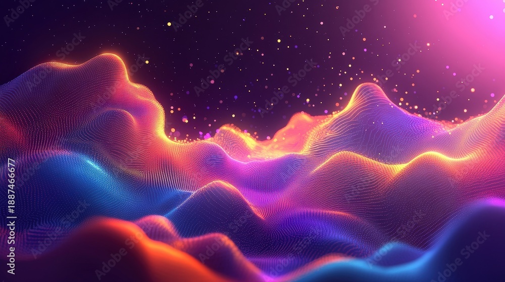 Fototapeta premium abstract colorful 3d wave background