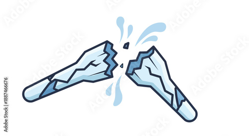 Broken Ice Cubes Shattering into Pieces.