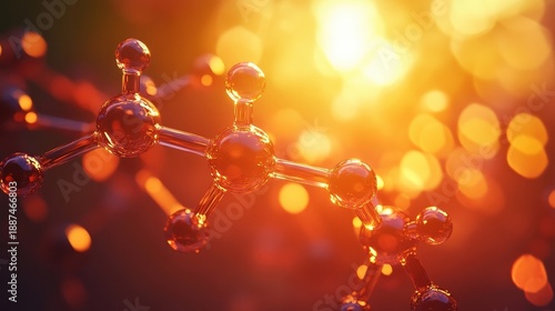 molecular structure sunset background