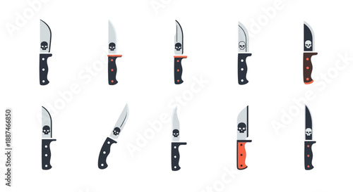 Collection of Various Pocket Knives Displayed.