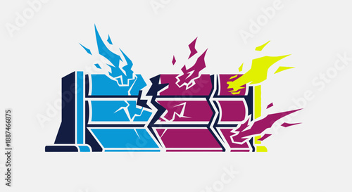 Colorful Gaming Keyboard with Flames.